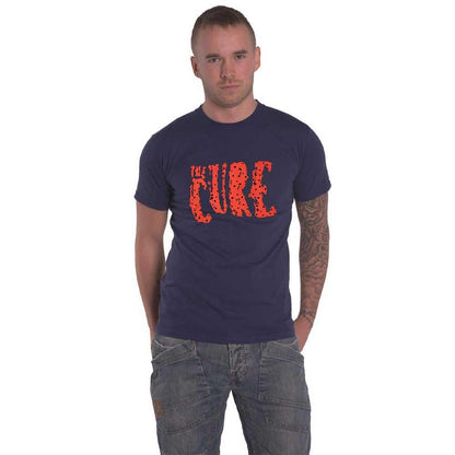 The Cure T Shirt Band Logo Official Unisex Navy Blue