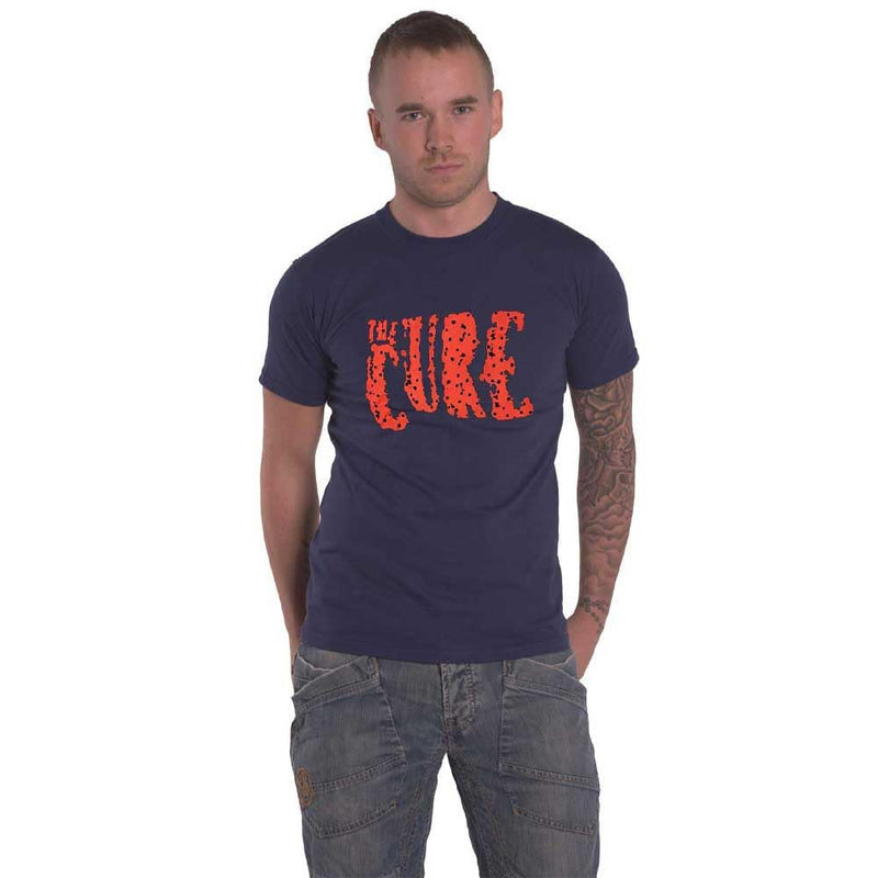 The Cure T Shirt Band Logo Official Unisex Navy Blue