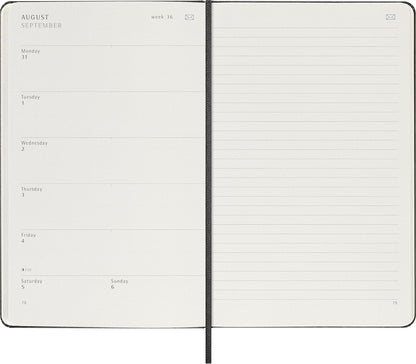 Moleskine Smart Planner 2026, 12-Month Weekly Digital Agenda, Elastic Closure, Black Color, Large Size 13x21 cm