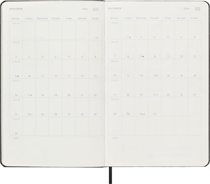 Moleskine Smart Planner 2026, 12-Month Weekly Digital Agenda, Elastic Closure, Black Color, Large Size 13x21 cm