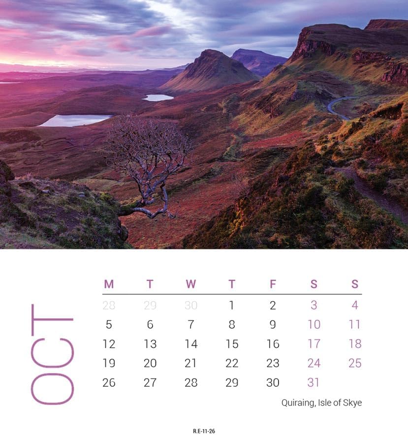 Carousel Worldwide, Scottish Lochs & Mountains 2026 Desk Calendar