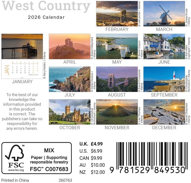 Carousel Worldwide, West Country 2026 Desk Calendar