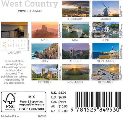 Carousel Worldwide, West Country 2026 Desk Calendar