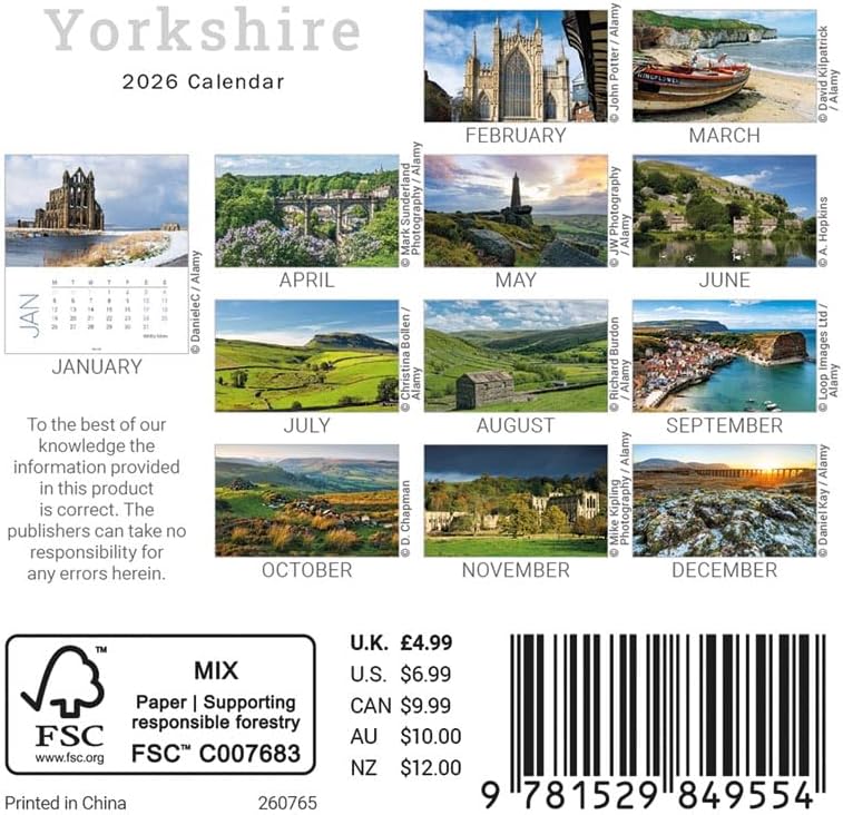 Carousel Worldwide, Yorkshire 2026 Desk Calendar