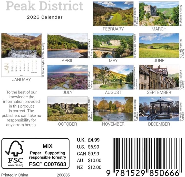 Carousel Worldwide, Peak District 2026 Desk Calendar