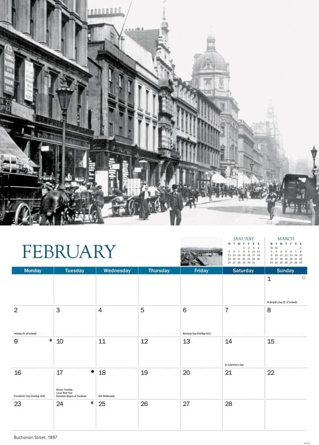 Carousel Worldwide, Glasgow Memories 2026 A4 Wall Calendar