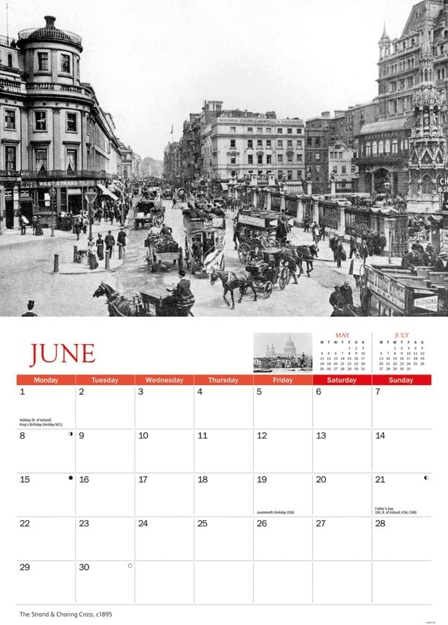 Carousel Worldwide, Nostalgic London 2026 A4 Wall Calendar