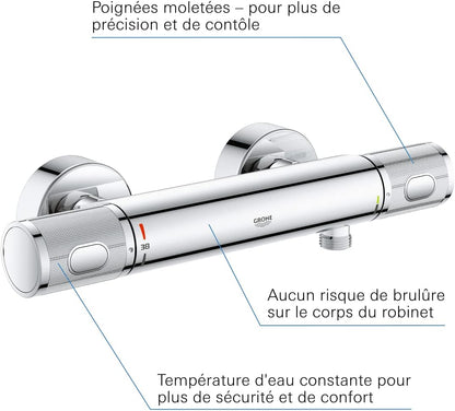 Grohe Quickfix Precision Feel Thermostatische Douchekraan - Ecojoy - Cooltouch - Incl. Koppelingen - 15 Cm - 34790000