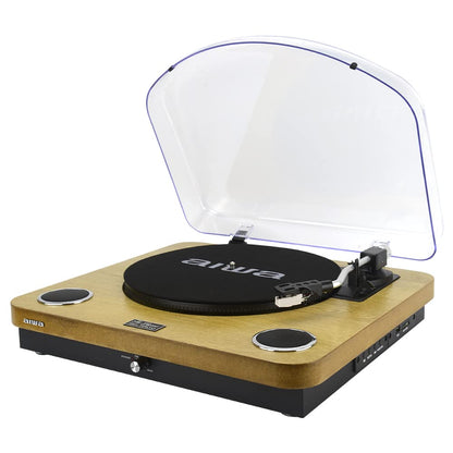 Aiwa: Giradischi Bluetooth, 3 Velocita, Radio Fm, Sd E Usb. Gbtur-120Wdmkii
