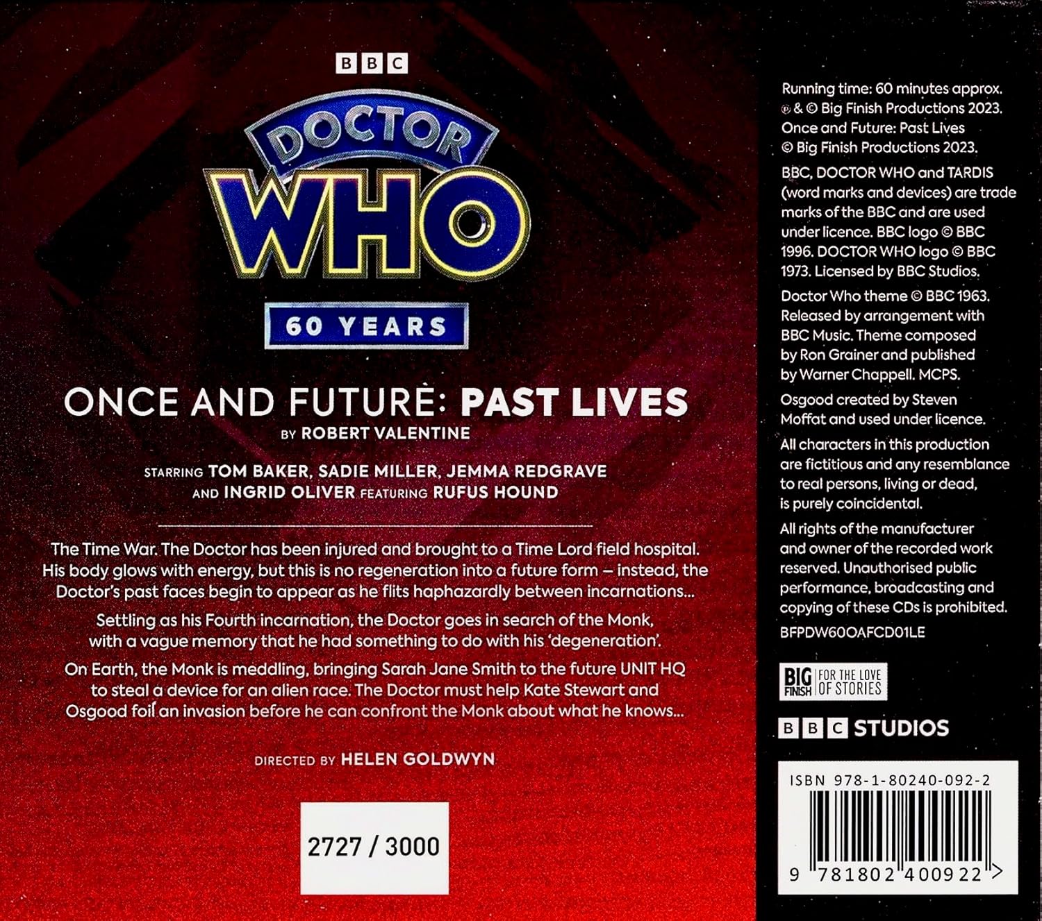 Doctor Who: Once and Future: Past Lives (Special Edition) CD