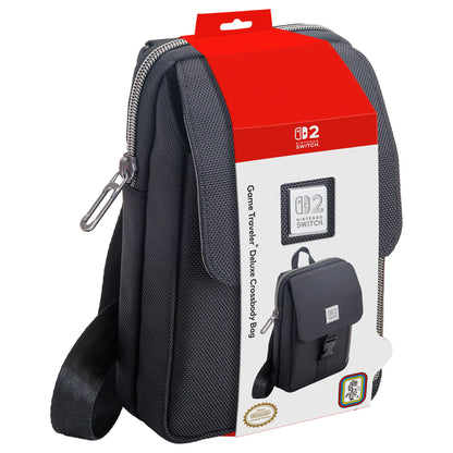 RDS - Licensed Nintendo Switch 2, Nintendo Switch OLED, & Nintendo Switch Traveler Deluxe Vertical Crossbody Bag – Holds Nintendo System and Accessories