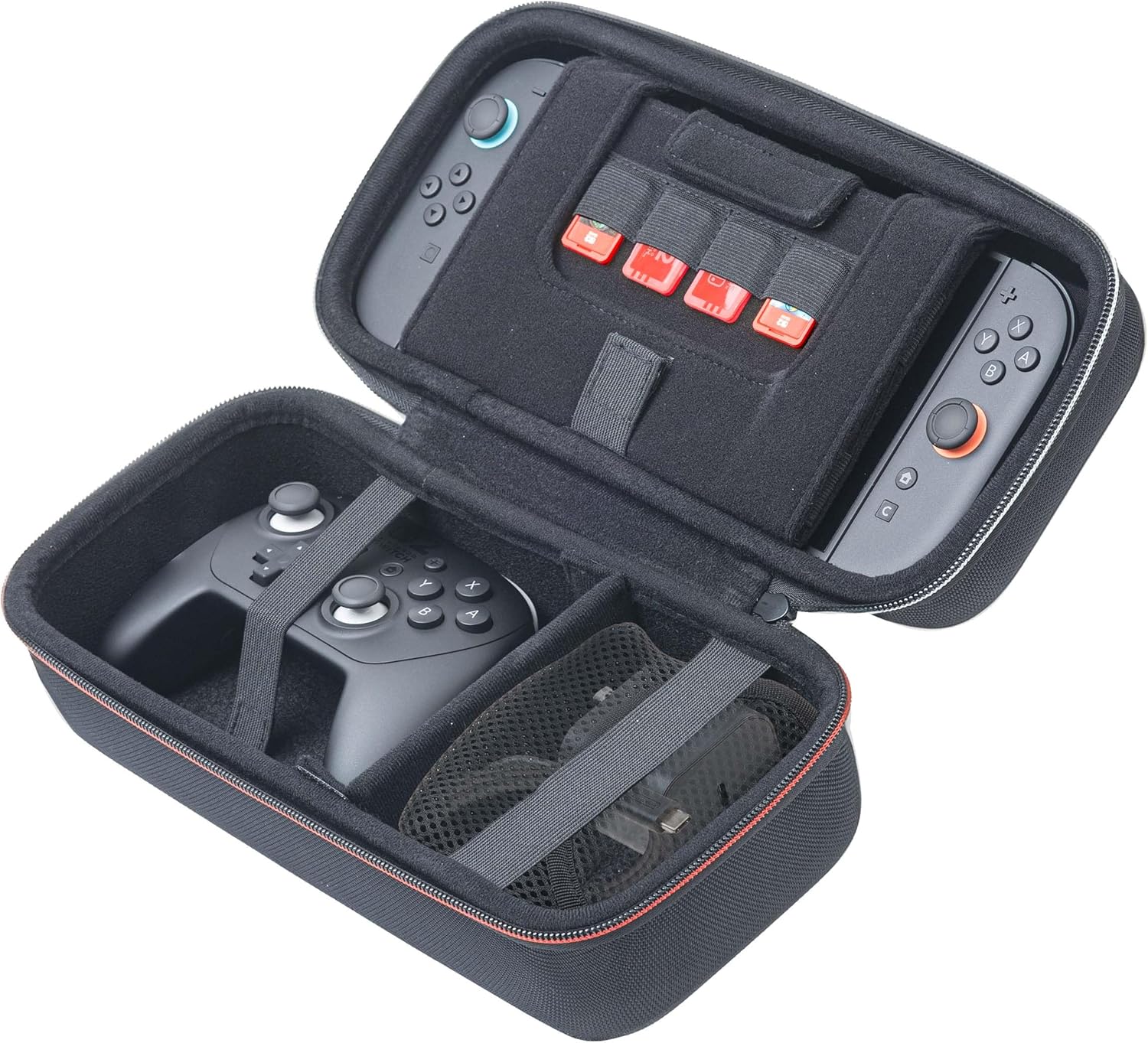 RDS - Licensed Nintendo Switch 2, Nintendo Switch OLED & Nintendo Switch Systems Game Traveler Deluxe System Case – Holds 12 Game Cards & microSD Card Case Holds 2pcs & Each Holds 2 microSD Cards