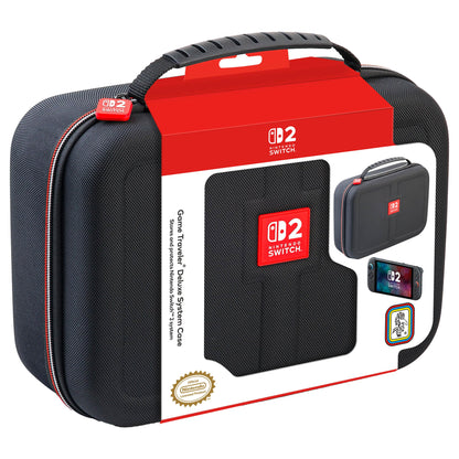 RDS - Licensed Nintendo Switch 2, Nintendo Switch OLED & Nintendo Switch Systems Game Traveler Deluxe System Case – Holds AC Adapter, HDMI Cable, Joy-Con Straps & Game Card Case & Cards