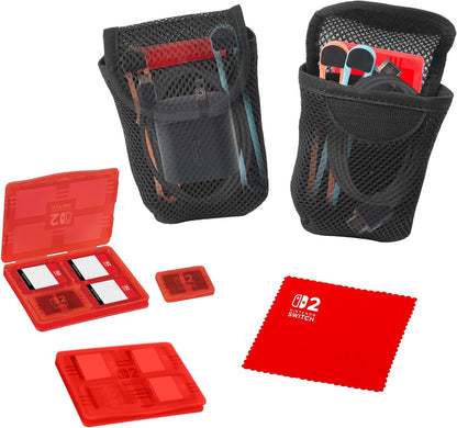 RDS - Licensed Nintendo Switch 2, Nintendo Switch OLED & Nintendo Switch Systems Game Traveler Deluxe System Case – Holds AC Adapter, HDMI Cable, Joy-Con Straps & Game Card Case & Cards