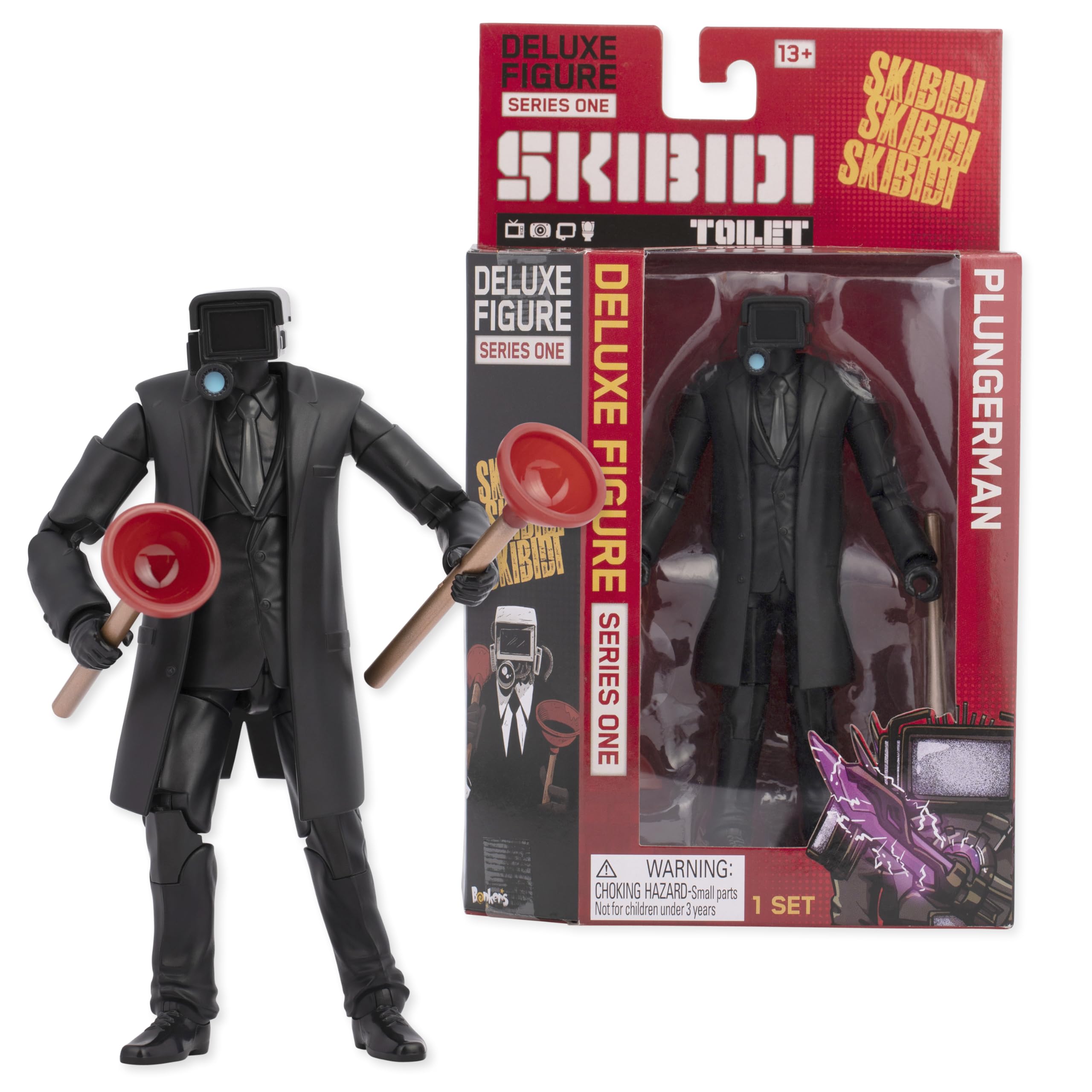 Skibidi Toilet Deluxe Figure Plungerman, Collectible Figures, Officially Licensed Merch