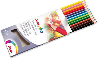 Pentel Arts Colour pencils, Assorted colours, 1 pack of 12 pencils
