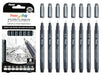 Pentel S20P Pointliner Pigment Liner Technical Drawing Fineliner Pen S20P - 0.03mm, 0.05, 0.1, 0.2, 0.3, 0.4, 0.5 & 0.8mm - Black Ink (Pack of 8