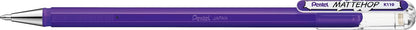 Pentel Mattehop 1.0mm Gel Roller 7pc Wallet - Original Colours