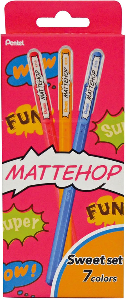 Pentel Arts Mattehop K110 Sweet Colours 1.0mm tip (Pack of 7)
