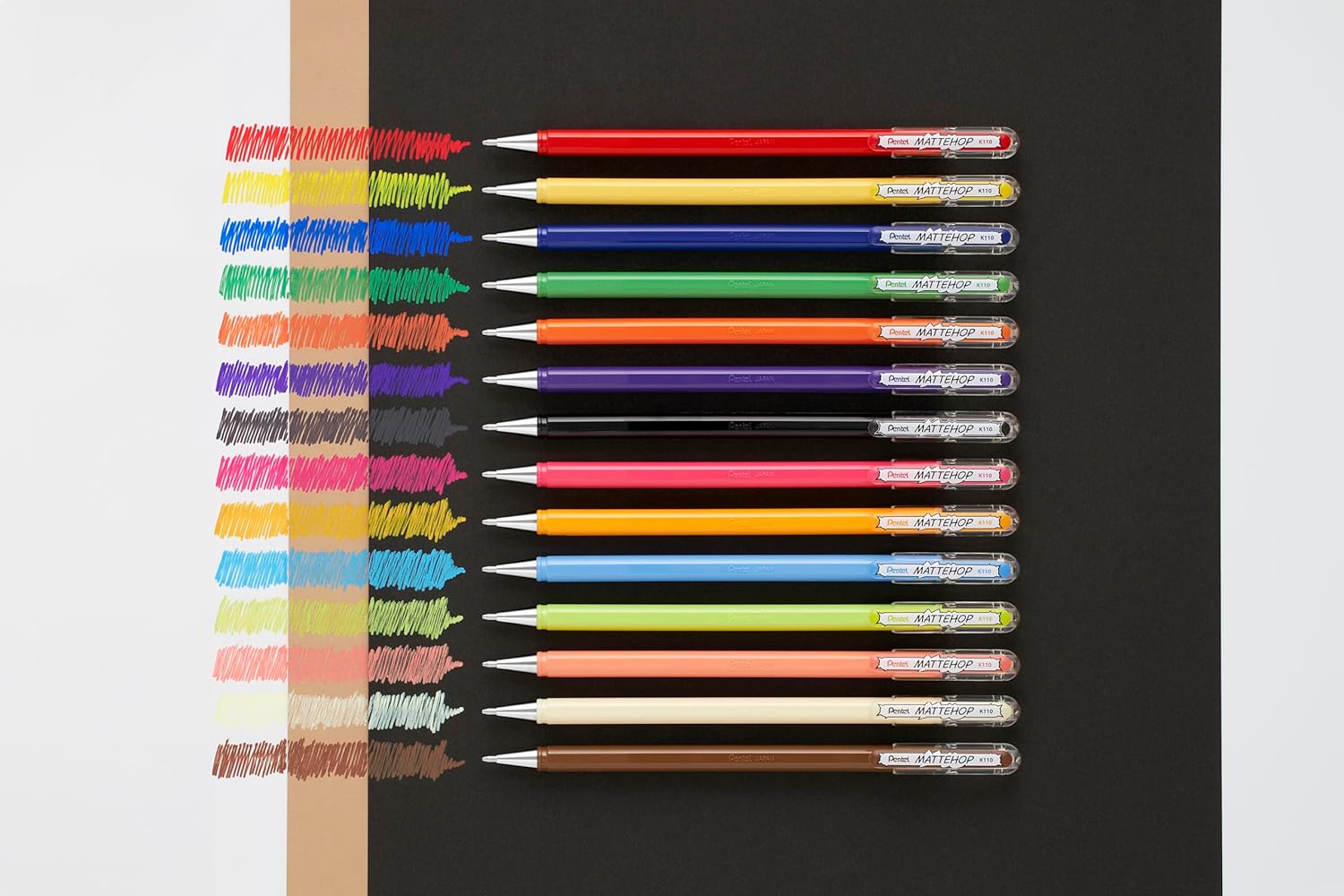 Pentel Arts Mattehop K110 Sweet Colours 1.0mm tip (Pack of 7)