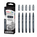 Pentel Arts Pointliner, Black pigment ink, Pack of 5