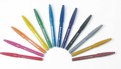Pentel Brush Sign Pen 12pc Wallet
