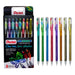 Pentel K110 Hybrid DualMetallic Gel Roller Pens, Fantasy Colours with 2 Glitters (Pack of 8