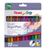 Pentel Arts SES15C Brush Sign Pen Assorted Colours (Wallet of 12