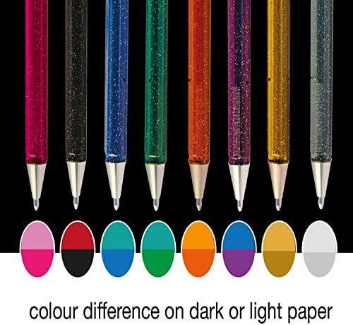 Pentel Hybrid Dual Metallic Liquid Gel Roller Pen YK110/8-M - Pack of 8 Pens in 16 Shimmering Metallic Colours