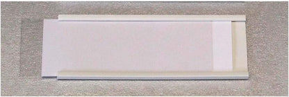 Beaverswood Self-Adhesive PVC Label Holder (Clear) With White Card For Shelving and Racking H30mmxW80mm White (Pack 100)