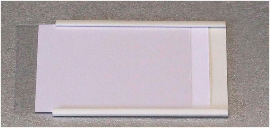 Beaverswood Self-Adhesive PVC Label Holder (Clear) With White Card For Shelving and Racking H30mmxW80mm White (Pack 100)