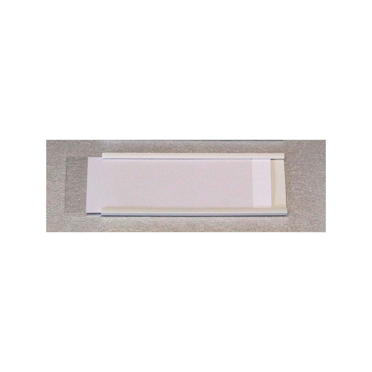 Beaverswood Self-Adhesive PVC Label Holder (Clear) With White Card For Shelving and Racking H30mmxW80mm White (Pack 100)