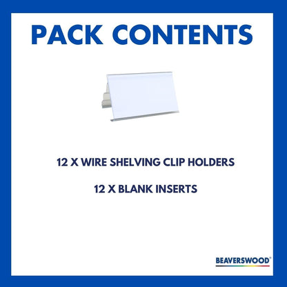 Wire Shelving Clip Holder Pk 12 43x75mm