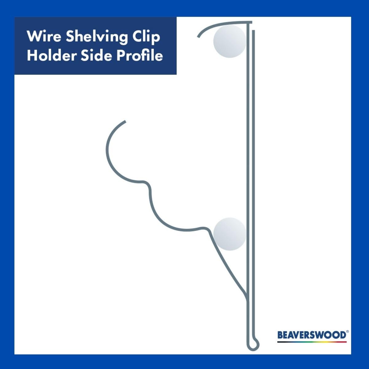 Wire Shelving Clip Holder Pk 12 43x75mm