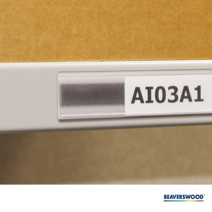 Magnetic Ticket Holder, Metal Label Holder, Magnetic Labels, Large Labels for Storage Boxes - H.25x W.100mm - Pack of 100 - Including Card