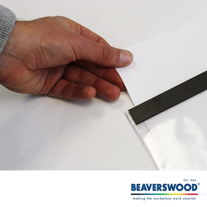 Industrial Strength Clear Pocket, Magnetic, H.316 x W.436mm, A3 Horizontal, Pack of 10 Clear and Durable Presentations, Ideal Rigidity for Everyday Use Display Projects, Protective Shields