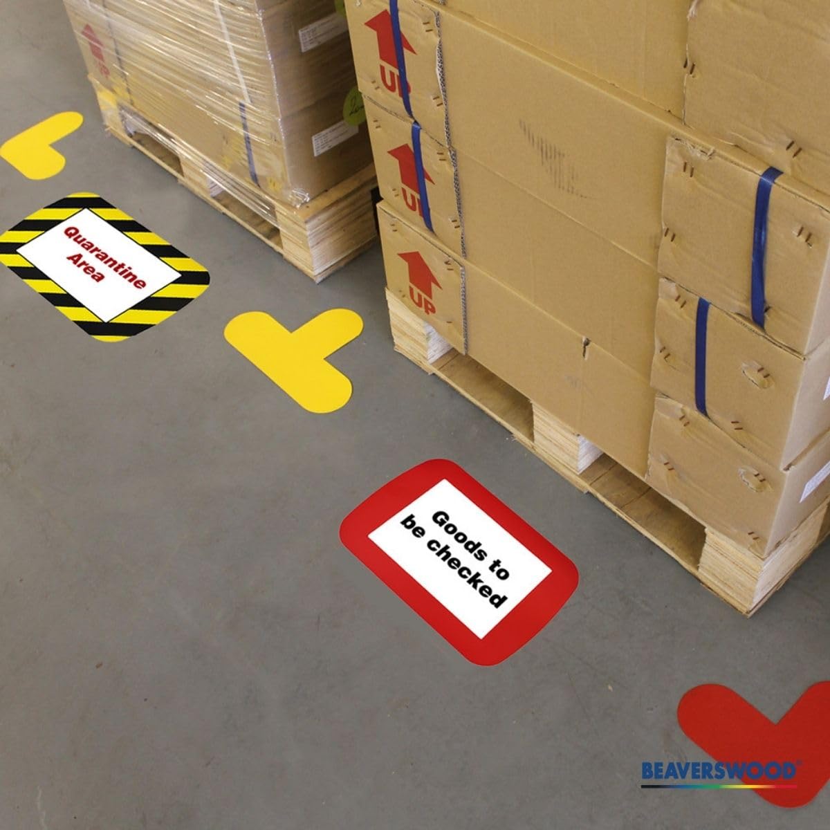 Frames4Floors PVC Floor Label Holders For Warehouse DL (210mmx99mm) Yellow (Pack 10) - FFDLY/10