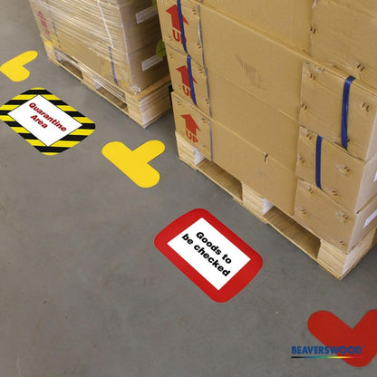 Frames4Floors PVC Floor Label Holders For Warehouse DL (210mmx99mm) Yellow (Pack 10) - FFDLY/10
