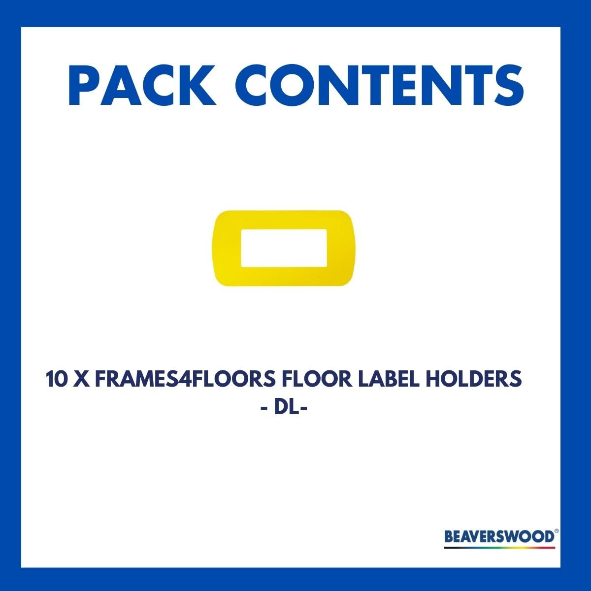 Frames4Floors PVC Floor Label Holders For Warehouse DL (210mmx99mm) Yellow (Pack 10) - FFDLY/10