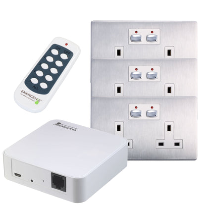 Mi Home DUAL GANG (Steel) SMART POWER SOCKET bundle (GW + 3 x sockets)