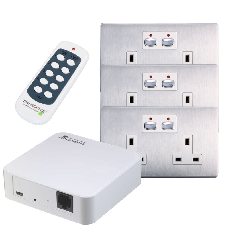 Mi Home DUAL GANG (Steel) SMART POWER SOCKET bundle (GW + 3 x sockets)