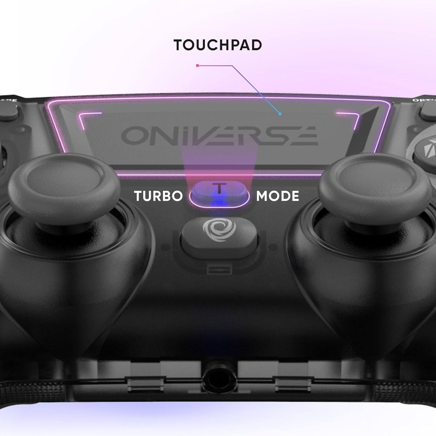 Oniverse Wireless Controller for PS4 PS3 PC ANDROID iOS, Stereo Headset Jack, Adjustable Vibrations, touchpad, macro back buttons, Turbo mode, Wake up, 6 Axis sensor - Revolt (Mercury Grey