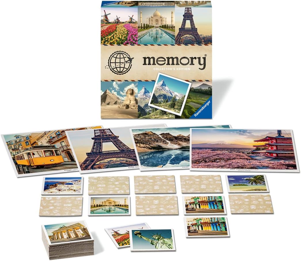 Ravensburger Travel Destinations Collector's Memory - Matching Picture Snap Pairs Game For Kids Age 3 Years and Up