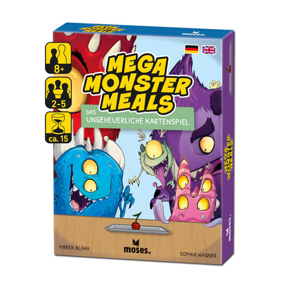 moses Mega Monster Meals Fuerte para Toda la Familia, memoriza Cartas y combina inteligentemente para 2 a 5 Finales de Juego a Partir de 8 años (90610