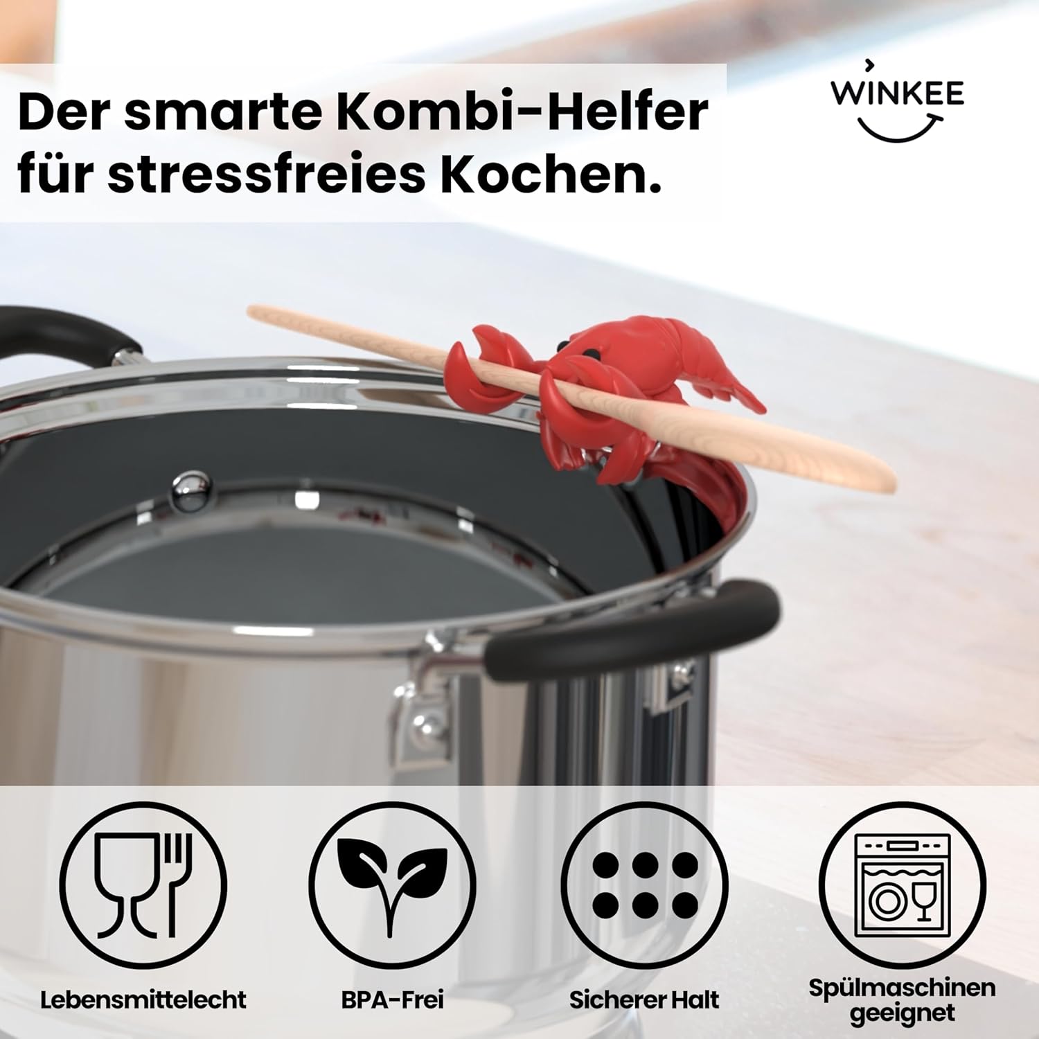 Winkee - Larry Lobster Steam Release & Spoon Holder - Red
