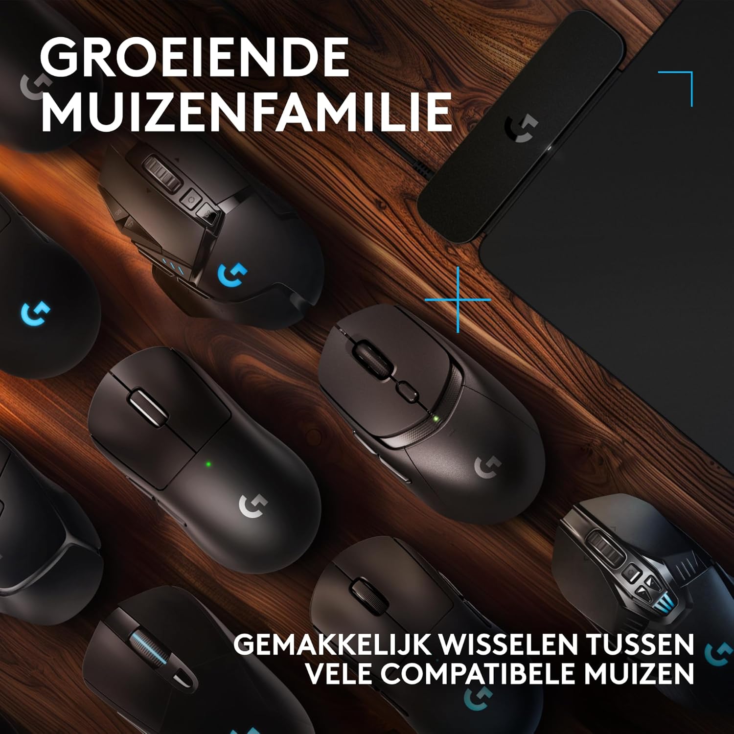 Logitech G POWERPLAY 2 draadloze oplaad muismat voor compatibele Logitech G gamingmuizen, 34,5 x 28,4 cm (13,5 x 11,2 inch), 3,5 mm hoogte, voor PC/Mac - Zwart