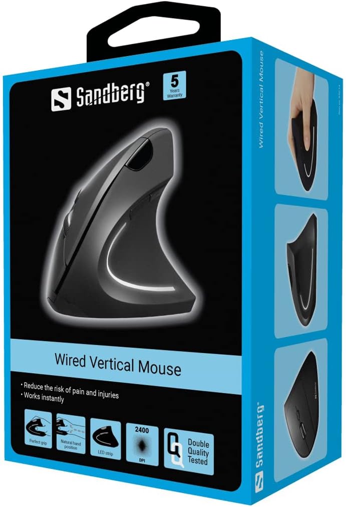 Sandberg 630-14 Verticale Muis met Kabel Zwart