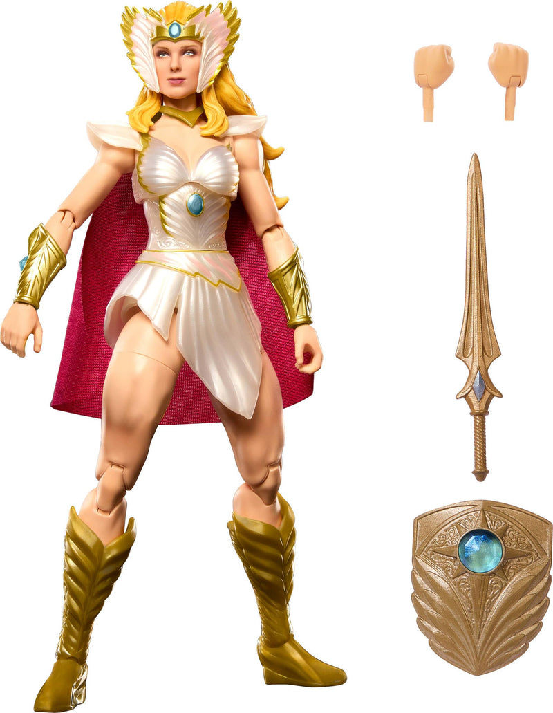 Masters of the Universe Masterverse She-Ra Action Figure New Etheria, 7-inch MOTU Toy 30 Articulations, Swap Hands, Soft Goods Cape, Shield, Sword, JBP83