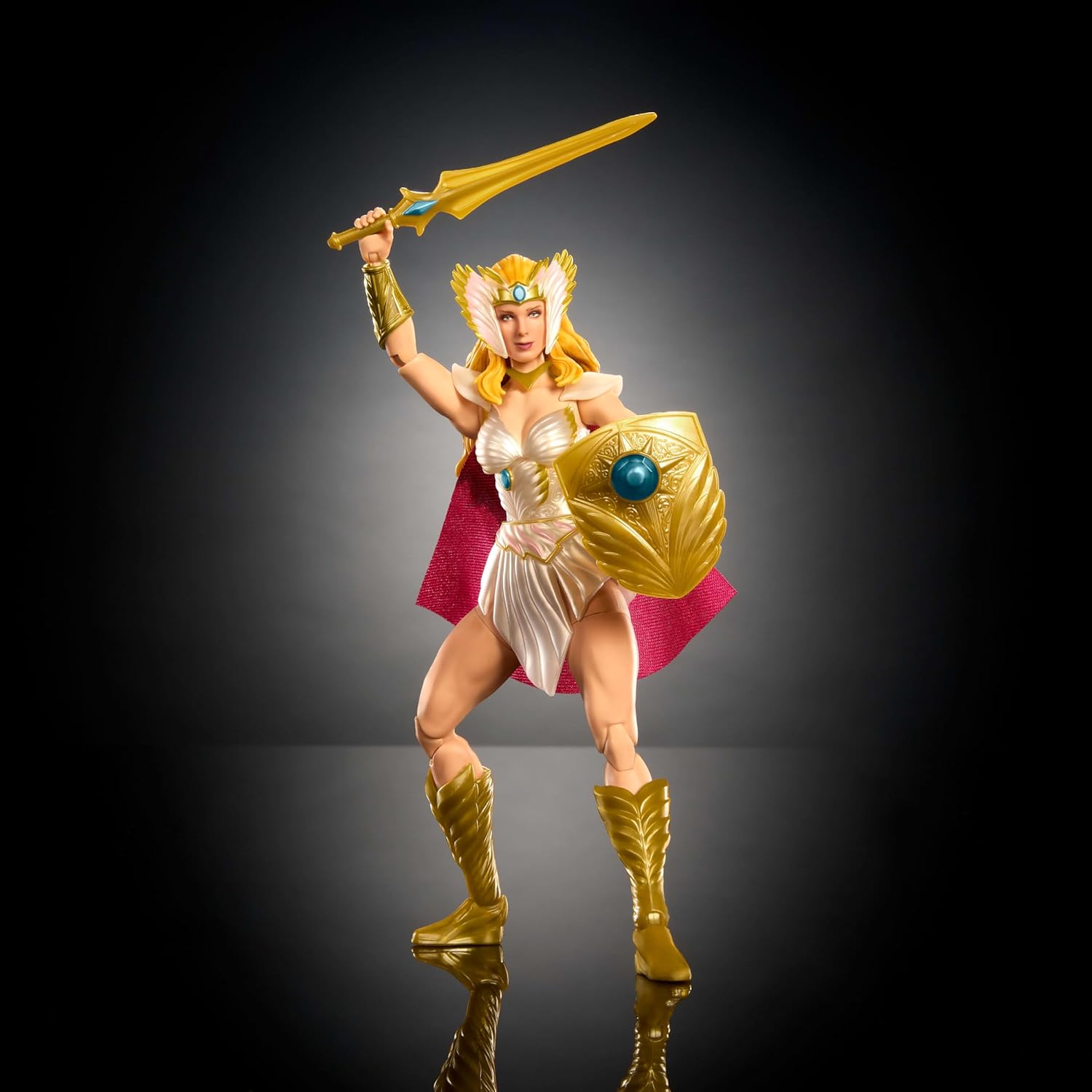 Masters of the Universe Masterverse She-Ra Action Figure New Etheria, 7-inch MOTU Toy 30 Articulations, Swap Hands, Soft Goods Cape, Shield, Sword, JBP83