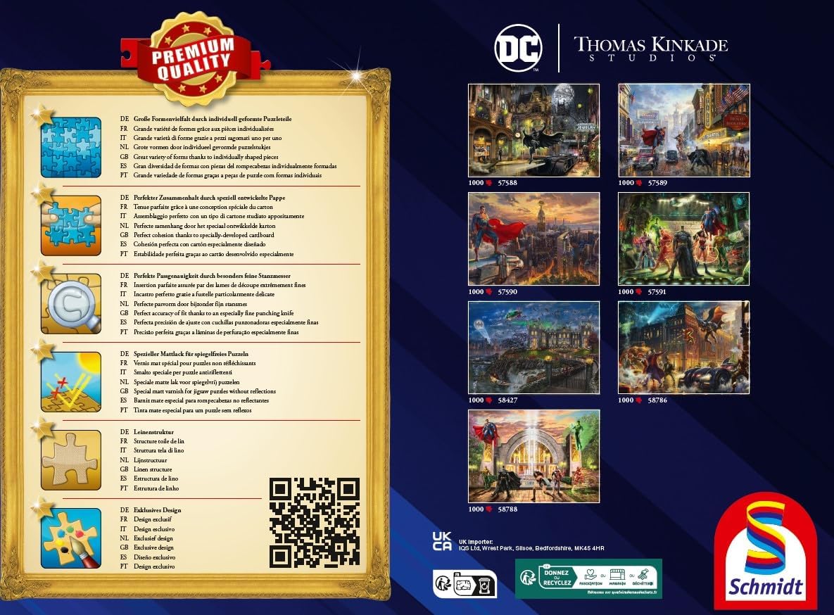 Schmidt | DC: The Hall of Justice (1,000 Pieces) | Jigsaw Puzzle | Ages 14+ | 1+ Players